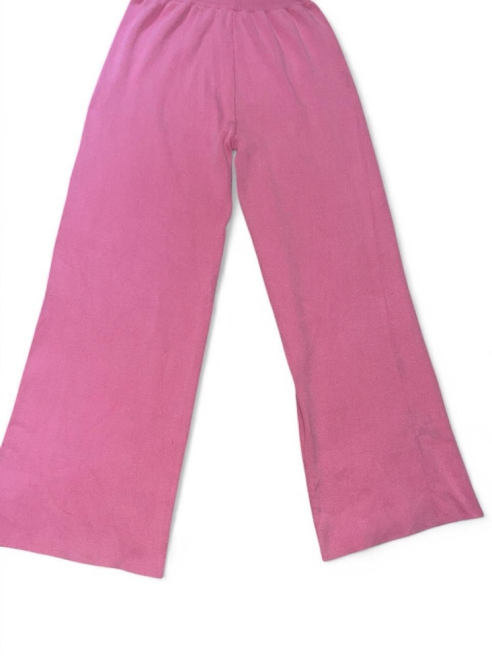 Wide-Leg Pink Lounge Pants with Elastic Waist